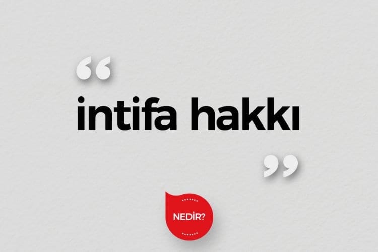 İntifa hakkı nedir?